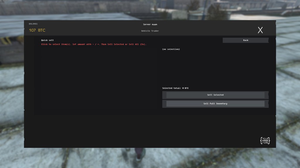 Trader Mod — quick sell